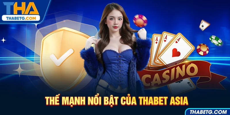 Quảng cáo casino trực tuyến THABET Asia với các lá bài và chip, đảm bảo an toàn và uy tín.